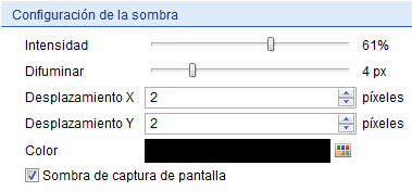 7. Configuración de la sombra