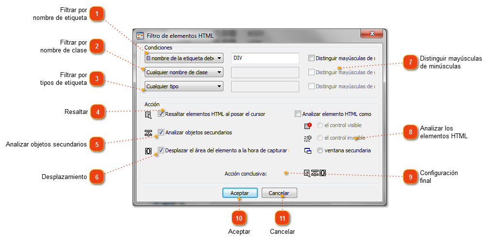 Edición de filtros de los elementos HTML