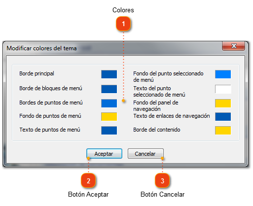 Edición de los colores de los temas