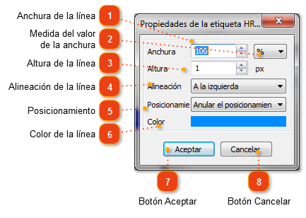 Inserción de una línea horizontal