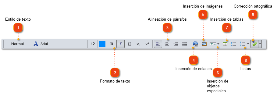 Opciones del editor de texto