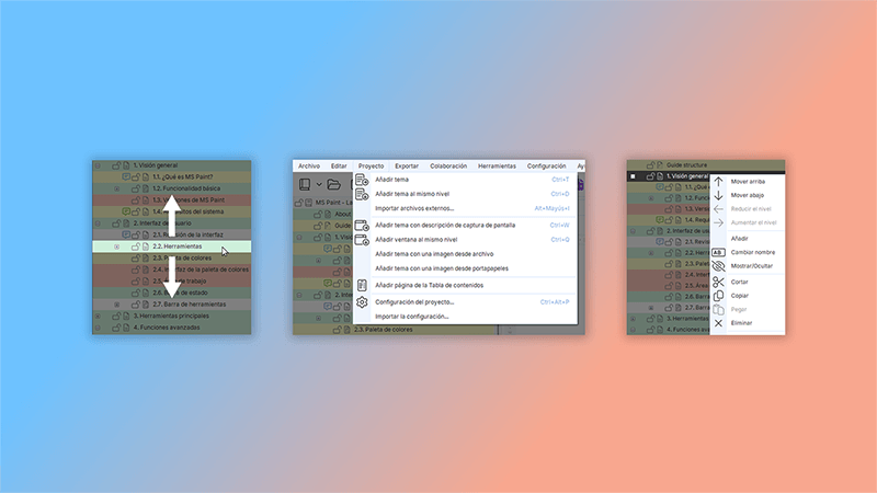 Gestione la estructura del proyecto