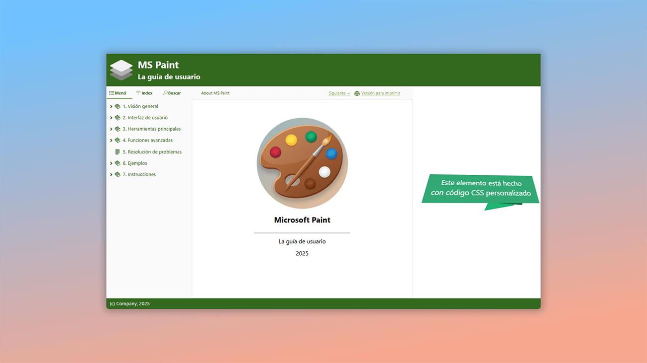 Uso de CSS en guías de usuario en línea