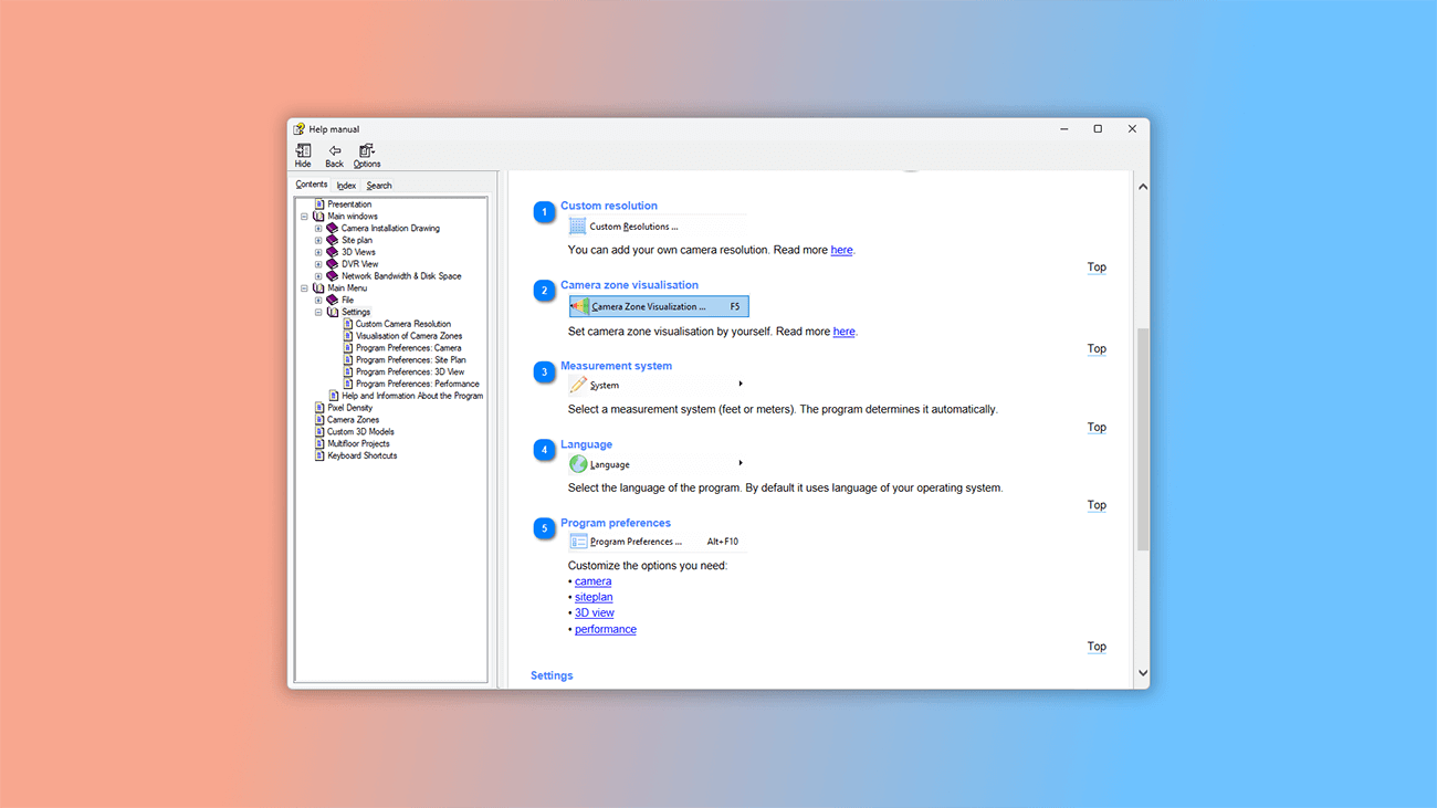ejemplo de una ventana de archivo de ayuda