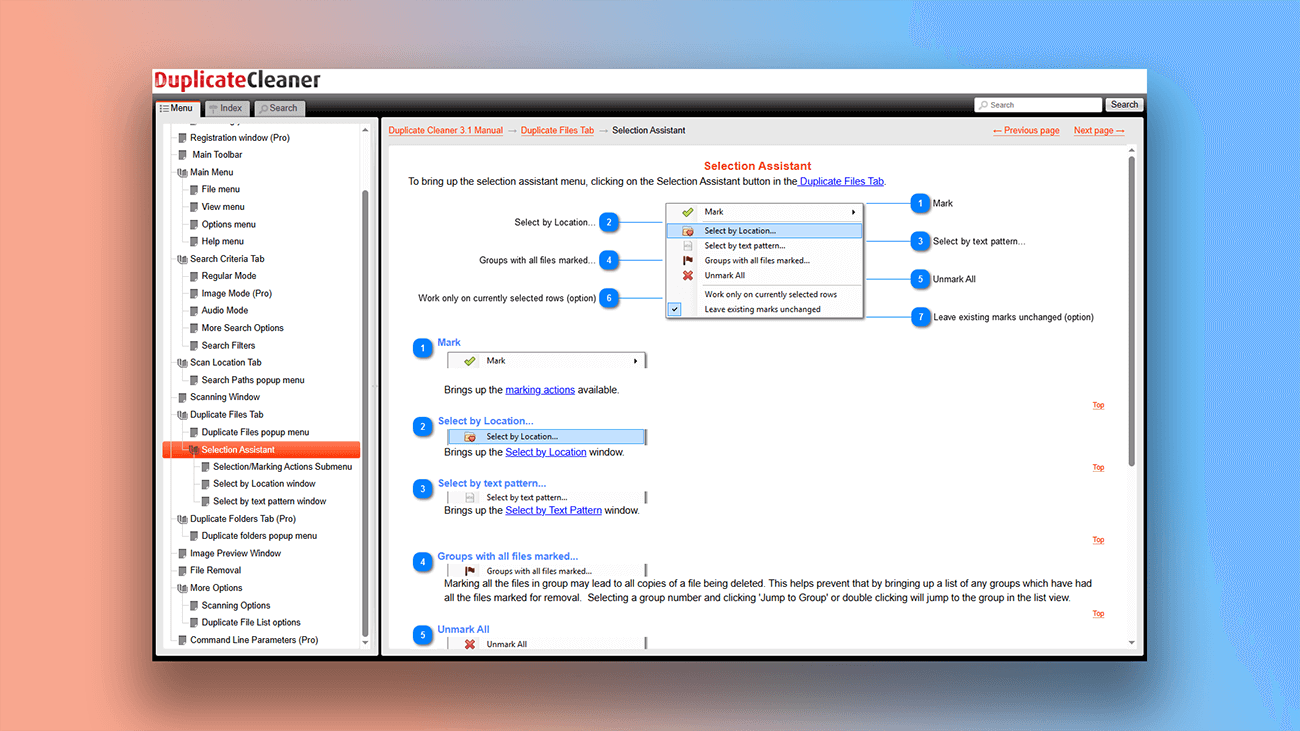 documentación de usuario de la aplicación