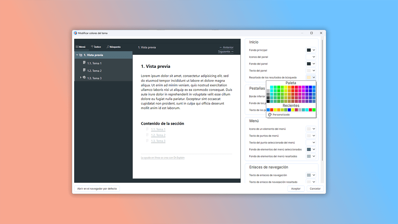 Exportar documentación de usuario a diferentes formatos