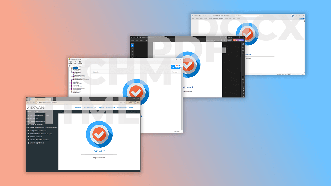 Herramienta de autoría de ayuda para crear guías de usuario en múltiples formatos