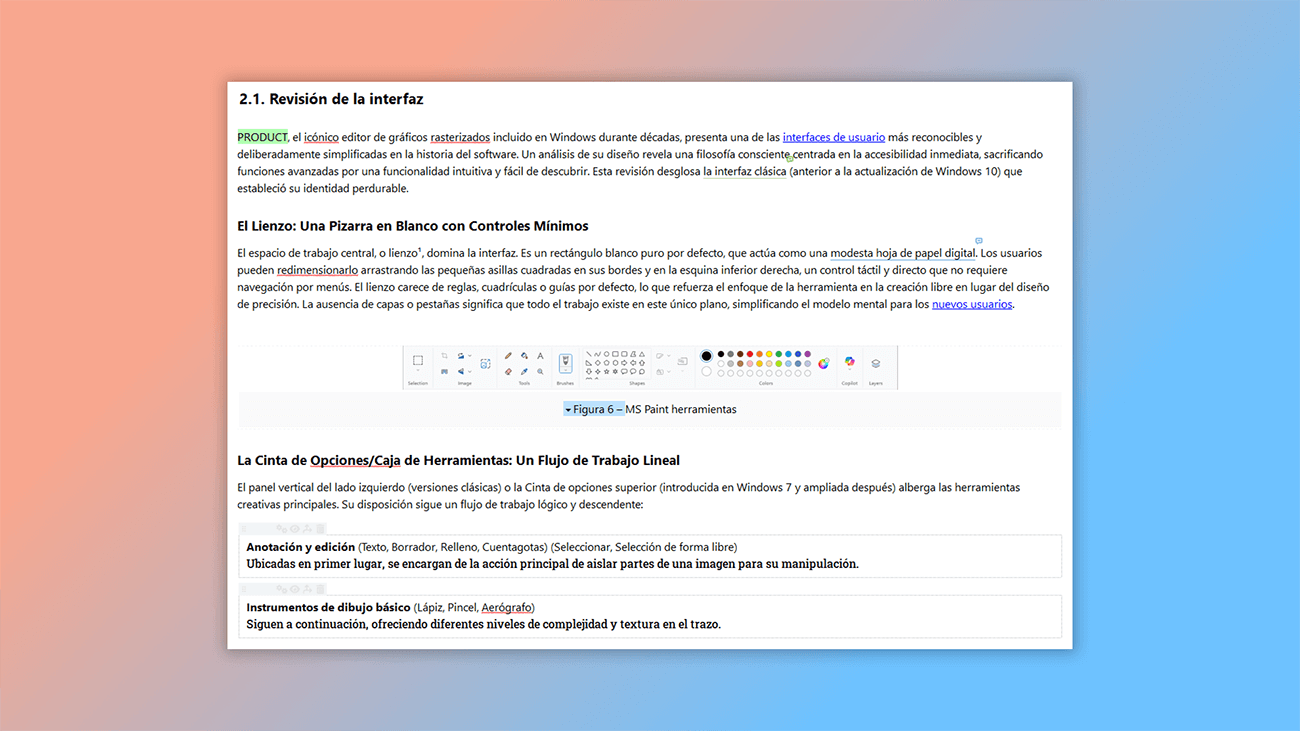 Compatibilidad con imágenes, objetos especiales, enlaces y fuentes