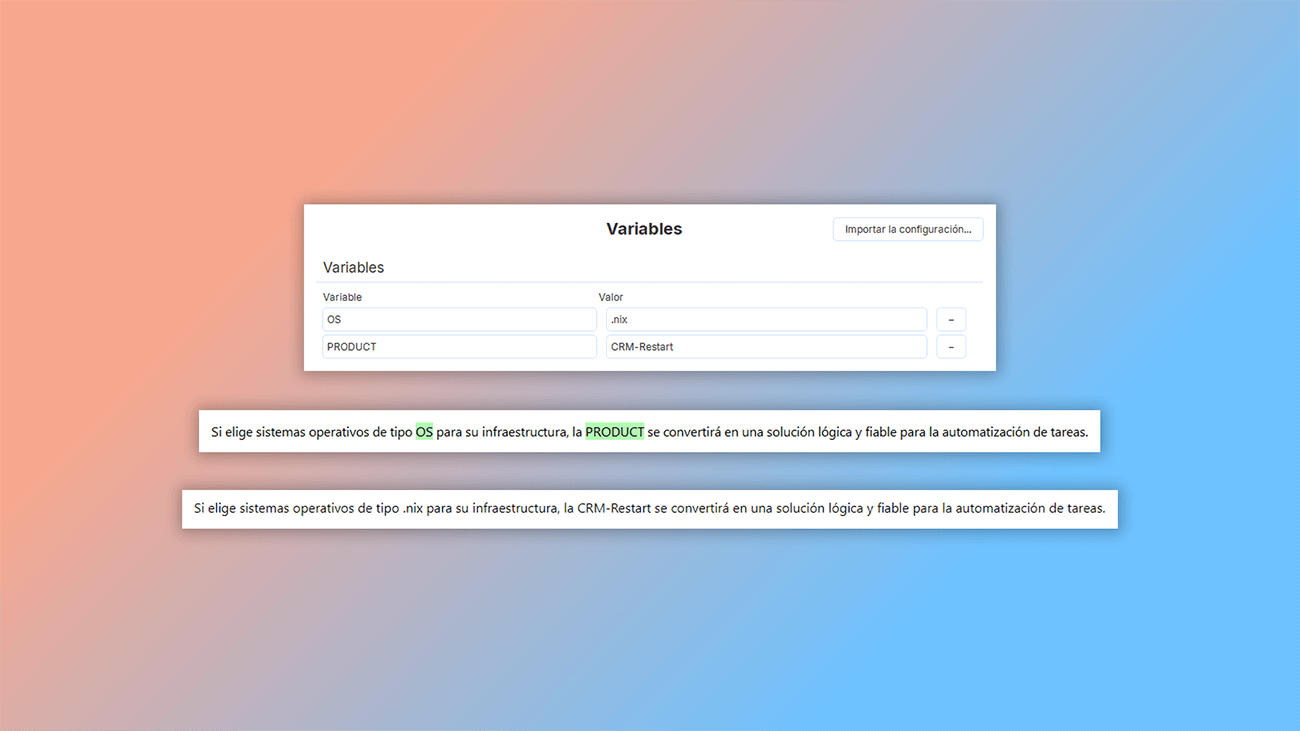 variables en herramienta de creación de ayuda