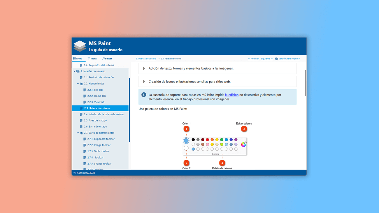 Herramienta de autoría de ayuda para crear manuales en línea